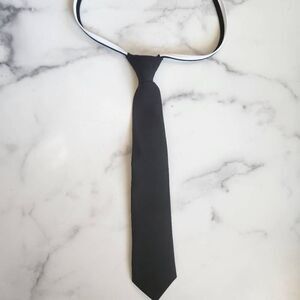 Boys easy put on tie zip up pullover basic black 8-14 year dressy formal